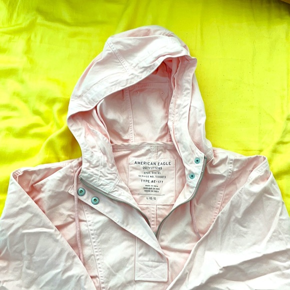 American Eagle pink hoodie windbreaker/jacket - Picture 2 of 4